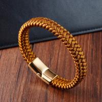 Nylon Cord Bracelets with 304 Stainless Steel Vacuum Ion Plating Unisex golden Length Approx 21 cm Sold By PC