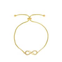 Cubic Zirconia Micro Pave Brass Bracelet, Infinity, plated, adjustable & micro pave cubic zirconia & for woman, more colors for choice, nickel, lead & cadmium free, Length:Approx 26 cm, Sold By PC