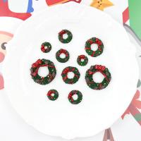 Mobile Phone DIY Decoration Resin Christmas Wreath epoxy gel Christmas Design green Approx Sold By Bag