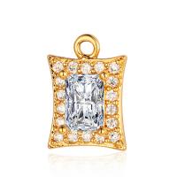 Cubic Zirconia Micro Pave Brass Pendant plated DIY & micro pave cubic zirconia & 1/1 loop nickel lead & cadmium free Sold By PC