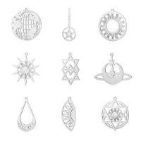 Titanium Steel Pendants plated DIY & with rhinestone & hollow Sold By Bag