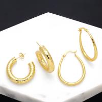 النحاس Leverback حلق, مطلي, مجوهرات الموضة & تصاميم مختلفة للاختيار, ذهبي, النيكل والرصاص والكادميوم الحرة, تباع بواسطة زوج