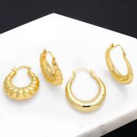 Messing Spring hoop oorbellen, plated, mode sieraden & verschillende ontwerpen voor de keuze, gouden, nikkel, lood en cadmium vrij, Verkocht door pair