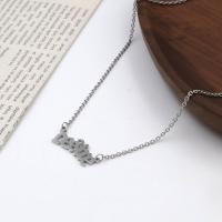 Stainless Steel Jewelry Necklace 304 Stainless Steel with 5CM extender chain Alphabet Letter plated fashion jewelry & for woman nickel lead & cadmium free Length Approx 45 cm Sold By PC