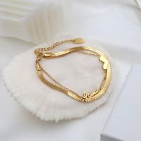 Stainless Steel Jewelry Bracelet 304 Stainless Steel with 5cm extender chain Heart plated Double Layer & fashion jewelry & for woman gold nickel lead & cadmium free Length Approx 17 cm Sold By PC