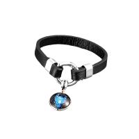 PU Leather Cord Bracelets with 304 Stainless Steel Chain & Gemstone plated Unisex Length Approx 21 cm Sold By PC