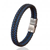 PU Leather Cord Bracelets, with Tibetan Style, plated, Unisex & different styles for choice, more colors for choice, Length:Approx 21 cm, Sold By PC