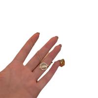 Colar de jóias de liga de zinco, with Pedra olho de gato & Strass, with 5CM extender chain, banhado, para mulher, dourado, comprimento Aprox 45 cm, vendido por PC