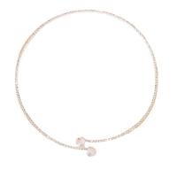 Fashion Choker Necklace Zinc Alloy with Rhinestone Heart plated for woman Length Approx 10 cm Sold By PC