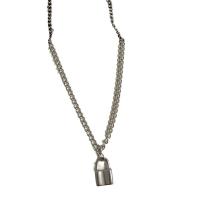 Zinklegierung Schmuck Halskette, mit Verlängerungskettchen von 5CM, plattiert, verschiedene Stile für Wahl & Micro pave Strass & für Frau, Silberfarbe, Länge:ca. 40 cm, verkauft von PC