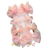 Organza Children Hair Accessories, 8 pieces & Girl & bowknot design, more colors for choice, 40-60mm, Sold By Set