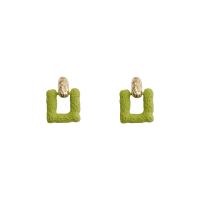 Zinc Alloy Drop Earrings Geometrical Pattern painted for woman & hollow Sold By Pair