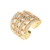 Cubic Zirconia Micro Pave Brass Ring fashion jewelry & micro pave cubic zirconia & for woman golden nickel lead & cadmium free 17mm Sold By PC