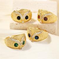 Cubic Zirconia Micro Pave Brass Ring 18K gold plated fashion jewelry & micro pave cubic zirconia & for woman Sold By PC