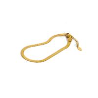 Stainless Steel Anklet, 304 Stainless Steel, with 5cm extender chain, 18K gold plated, fashion jewelry & different size for choice & for woman, golden, Length Approx 20 cm, Sold By PC