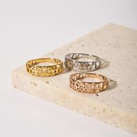 Prst prsten z nerezové oceli, 304 Stainless Steel, 18K pozlacené, módní šperky & různé velikosti pro výběr & pro ženy & dutý, více barev na výběr, 7mm, Prodáno By PC