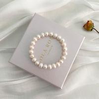 Braccialetto perla coltivata d'acqua dolce, perla d'acquadolce coltivata naturalmente, gioielli di moda & lunghezza differente per scelta & per la donna, bianco, 8-9mm, Venduto da PC