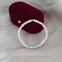Braccialetto perla coltivata d'acqua dolce, perla d'acquadolce coltivata naturalmente, gioielli di moda & lunghezza differente per scelta & per la donna, bianco,  3-4mm, Venduto da PC