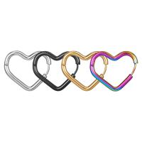 Mens Stainless Steel Hoop Earring, 304 rustfrit stål, Heart, mode smykker & Unisex, flere farver til valg, 28x20mm, Solgt af par