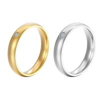 Rhinestone-Edelstahl -Finger-Ring, 304 Edelstahl, Kreisring, Modeschmuck & unisex & mit Strass, keine, 3mm, verkauft von PC