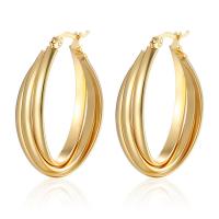 Stainless Steel Hoop Earring, 304 Stainless Steel, Vacuum Ion Plating, vintage & fashion jewelry & for woman, more colors for choice, 23.50x36mm, Sold By Pair