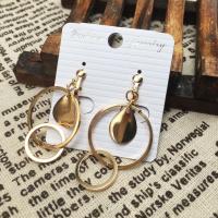 Messing Ohrring Clip, goldfarben plattiert, Modeschmuck & für Frau & hohl, frei von Nickel, Blei & Kadmium, 50-80mm, verkauft von Paar