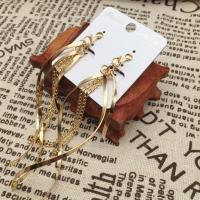 Zinc Alloy Earring Clip gold color plated fashion jewelry & for woman nickel lead & cadmium free 50-80mm Sold By Pair