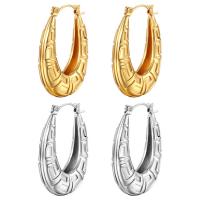 Stainless Steel Hoop Earring, 304 Stainless Steel, Vacuum Ion Plating, fashion jewelry & for woman, more colors for choice, 25.50x34mm, Sold By Pair