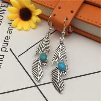 Tibetan Style Drop Earring, with Turquoise, plated, vintage & fashion jewelry & different styles for choice & for woman & hollow, more colors for choice, nickel, lead & cadmium free, 50-80mm, Sold By Pair