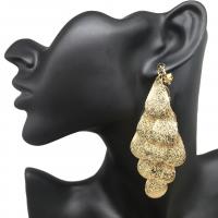 Zinc Alloy Oorbel clip, Traan, gold plated, mode sieraden & voor vrouw & frosted, nikkel, lood en cadmium vrij, 50-80mm, Verkocht door pair