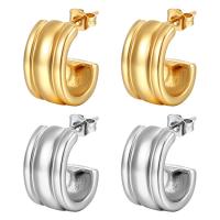 Stainless Steel Stud Earrings, 304 Stainless Steel, Vacuum Ion Plating, fashion jewelry & for woman, more colors for choice, 13x17mm, Sold By Pair
