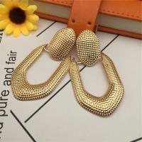 Zinc Alloy Drop Earring gold color plated & fashion jewelry & for woman & hollow nickel lead & cadmium free 50-80mm Sold By Pair