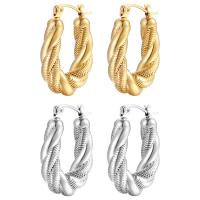 Mens Stainless Steel Hoop Earring, 304 rustfrit stål, mode smykker & for kvinde, flere farver til valg, 20x23mm, Solgt af par