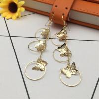 Tibetan Style Drop Earring, Butterfly, plated, fashion jewelry & for woman & hollow, more colors for choice, nickel, lead & cadmium free, 50-80mm, Sold By Pair