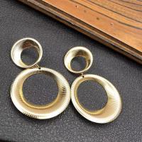 Tibetan Style Drop Earring, Donut, gold color plated, fashion jewelry & for woman & hollow, nickel, lead & cadmium free, 50-80mm, Sold By Pair