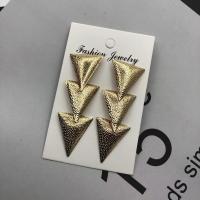 Zinc Alloy Drop Earring Triangle gold color plated fashion jewelry & for woman nickel lead & cadmium free 50-80mm Sold By Pair
