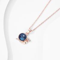 Cubic Zircon Micro Pave 925 Sterling Silver Necklace with Lampwork with 1.97inch extender chain Snail plated fashion jewelry & micro pave cubic zirconia & for woman nickel lead & cadmium free Length Approx 15.74 Inch Sold By PC
