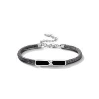 Couple Bracelet and Bangle 925 Sterling Silver with Cotton Thread with 1.18inch extender chain fashion jewelry & Unisex nickel lead & cadmium free Length Approx 5.9 Inch Sold By PC