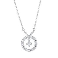 Cubic Zircon Micro Pave 925 Sterling Silver Necklace, with 1.18inch extender chain, fashion jewelry & micro pave cubic zirconia & for woman, nickel, lead & cadmium free, Length:Approx 16.53 Inch, Sold By PC