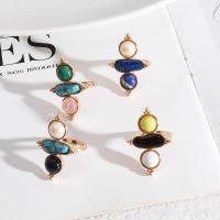 Zinc Alloy Finger Ring with Natural Stone plated fashion jewelry & for woman nickel lead & cadmium free Sold By PC
