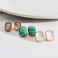 Zinc Alloy Stud Earring with White Shell & Abalone Shell & Resin plated fashion jewelry & for woman nickel lead & cadmium free Sold By Pair