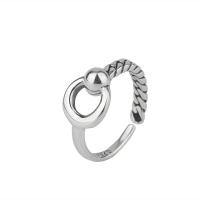 925 Sterling Silver Finger Rings platinum plated vintage & adjustable & for woman 9mm Sold By PC