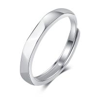 Solidny srebrny pierścień, 925 Srebro, Platerowane platyną, biżuteria moda & regulowany & dla kobiety, 3mm, sprzedane przez PC