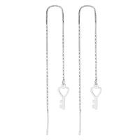 925 Sterling Silver Thread Through Earrings Lock platinum plated fashion jewelry & for woman & hollow Sold By Pair