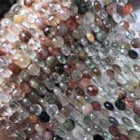 Naturliga Quartz smycken pärlor, Phantom Quartz, polerad, DIY, flerfärgad, 5x8mm, Såld Per Ca 38-40 cm Strand