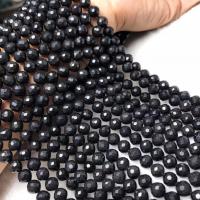 Edelstein Schmuckperlen, poliert, DIY & verschiedene Größen vorhanden, schwarz, verkauft per ca. 38-40 cm Strang