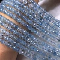Mischedelstein Perlen, Aquamarin, poliert, DIY & verschiedene Größen vorhanden, hellblau, verkauft per ca. 38-40 cm Strang