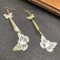 Zinc Alloy Drop Earring Butterfly plated fashion jewelry & for woman nickel lead & cadmium free 50-80mm Sold By Pair