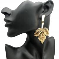 Zinc Alloy Drop Earring Leaf gold color plated fashion jewelry & for woman nickel lead & cadmium free 50-80mm Sold By Pair