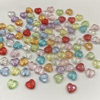 Transparent akryl perler, Heart, sprøjtestøbning, du kan DIY & farverig forgyldt, flere farver til valg, 11mm, Ca. 1450pc'er/Bag, Solgt af Bag